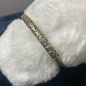 Brighton Silver & Rhinestone Scrollwork Bracelet